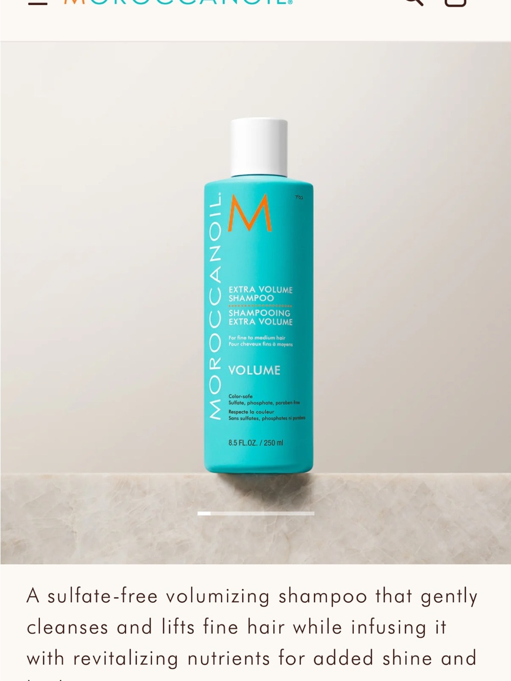 Moroccan oil Turquoise Extra Volume Shampoo Bottle